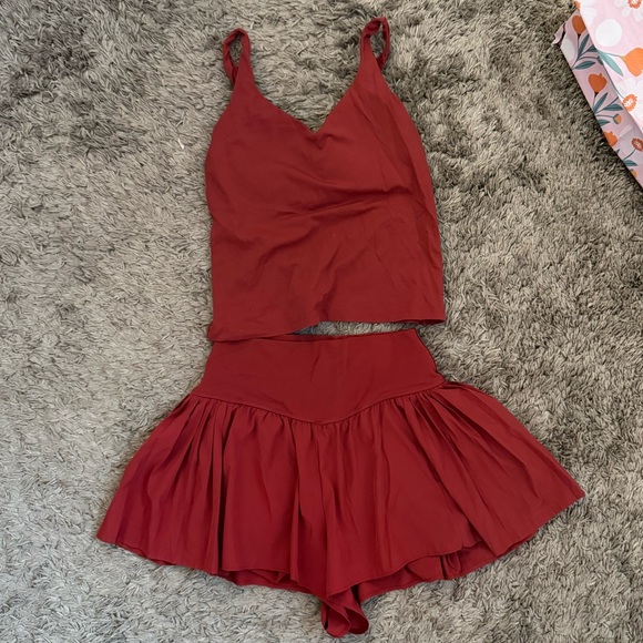 aerie Tops - Aerie Red Tank Top and Skirt Set
